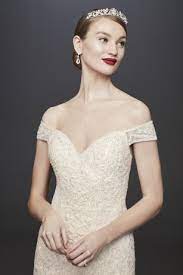 Beaded Lace Off The Shoulder Mermaid Wedding Dress Petite Wedding Dress Wedding Gowns Mermaid Davids Bridal Wedding Dresses