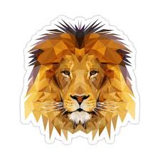 Lion Sticker In 2021 Low Poly Art Low Poly Art