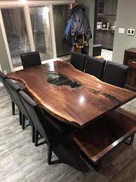 Single Slab Live Edge Black Walnut Tables Live By Treegreenteam Live Edge Dining Table Wood Slab Table Live Edge Furniture