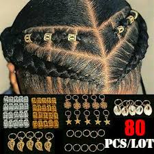 Explore hair accessories for braids. 80pcs Hair Jewelry Braid Rings Cuffs Decor Pendants Dreadlocks Beads Accessories Ebay