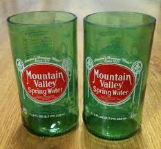 Mountain Valley Spring Water Drinking Glasses Made From Empty Bottles In Little Rock Ar Recycle Repurpose Upcycl Spring Water Valley Springs Drinking Water