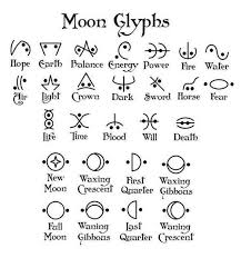 all manner of witchery moon glyphs moon symbols rune symbols