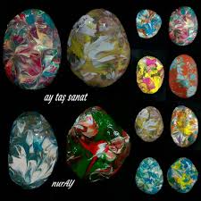 Ebru Desenli Tas Boyama Calismalarim Aytassanat Tasboyamatablo 10marifet Agacdilimi Evdekorasyonu Dekorasyon Painted Rocks Painting Rock