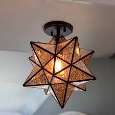 Shop Star Shaped One Light Semi Flush Pendant Overstock 25444106