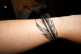Feather Band Wrist Arm Simple Single Tattoo