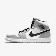 Air Jordan 1 Mid Shoe Light Smoke Grey In 2020 Nike Air Shoes Nike Fashion Shoes Jordan Shoes Girls