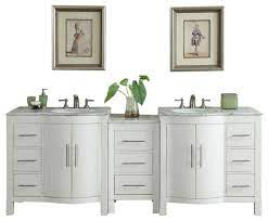 Maybe you would like to learn more about one of these? 90 Inch Large White Double Sink Bathroom Vanity With Offset Sinks Transitional Bathroom Vanities And Sink Consoles By Silkroad Exclusive Houzz