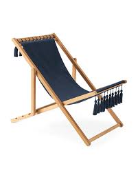 Sling Chair With Tassels In 2020 Beach Chairs Diy Sling Chair Beach Chairs