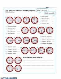 Hundreds of spanish worksheets from which to choose. Telling The Time Worksheets And Online Exercises