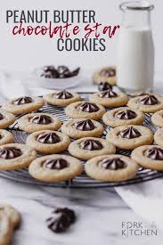 Peanut Butter Chocolate Star Cookies Recipe Chocolate Stars Peanut Butter Soft Peanut Butter Cookies