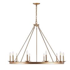 Safavieh Telta 10 Light Gold Painted Rustic Chandelier In The Chandeliers Department At Lowes Com