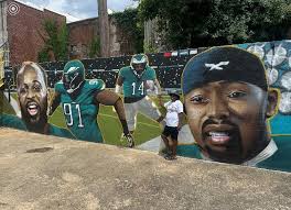 Yazoo city mural of former eagles super bowl champions