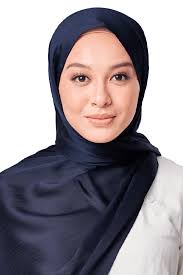 Buy Maya Crinkle Satin Scarf in Blue Moon