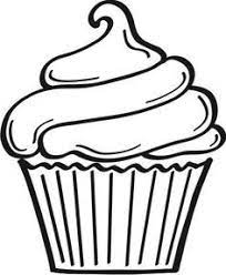 A child has a very short attention span. Cup Cake B W Cupcake Outline Cupcake Coloring Pages Cupcake Drawing