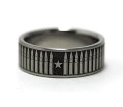Men S Laser Carved Titanium Bullet Ring Bullet Ring Wedding Bands Titanium Rings