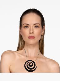 Handcrafted Ebony Wood Swirl Pendant Necklace