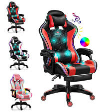 Amazon.com: TBQATNTS Gaming Chair with Speakers,Led Gaming Chair,Ergonomic  Pro Gaming Chair with Full Massage Lumbar Support Bluetooth Speakers  Backrest Adjustable/Gaming Chairs for Adults,Red : Home & Kitchen