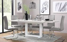 Find the dining room table and chair set that fits both your lifestyle and budget. White Gloss Extending Dining Table And 6 Chairs Off 73