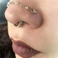 Custom Opal Beaded Nose Piercing Chain Over The Nose Bridge Etsy In 2021 Nose Piercing Jewelry Earings Piercings Piercing Jewelry