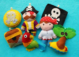 This Listing Is For The Pdf Instructions And Templates To Make A Set Of 7 Felt Pirate Decorations Decorations In 2021 Pirate Decor Felt Crafts Patterns Diy Craft Kits