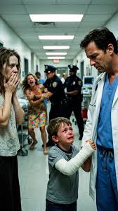 While playing at the park, my best friend's son fell and broke his arm, so  I rushed him to the ER. Just as I paid the hospital bill, the police  handcuffed me. "