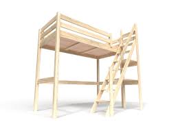 Lit Mezzanine Sylvia Avec Escalier De Meunier Bois 90x200 Vernis Naturel 1130 V Vente De Abc Meubles Conforama