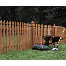 Wood Fencing 42 X 8 Premium Cedar Gothic Picket Fence Panel Lowes Com Wood Picket Fence Picket Fence Panels Wood Fence