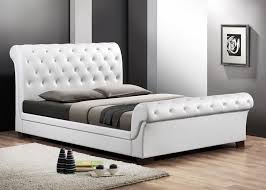 The baxton studio josephine brown victorian modern chaise lounge is a stylish resting and seating area for any room. Baxton Studio Leighlin White Modern Sleigh Bed With Upholstered Headboard Full Size Monalisa Sanders