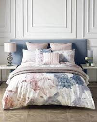 Use a blue and pink plaid comforter for your bed, or anchor the center of the room with a blue and pink floral rug. Karl Lagerfeld Flourish Home Bed Linens Luxury Blue Bedding Bed Linen Design