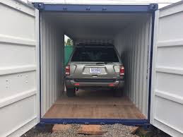 Car And Truck Garage In A Container Containerhomes Net Shipping Container Container House Garage
