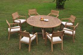 Rated 4.5 out of 5 stars. Wholesaleteakfurniture Gradea Teak Wood 8 Seater 9 Pc Dining Set 72 Round Table 8 Vellore Stack Teak Dining Set Round Outdoor Dining Table Patio Dining Chairs
