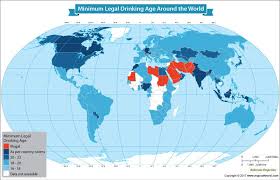 Legal Drinking Age Around The World Our World Legal Drinking Age Map Countries Of The World