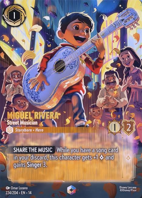 Miguel Rivera - Street Musician - Enchanted 224/204 » Disney Lorcana Card  Details + Review » Lorcana Player