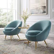Shop blue accent chairs at luxedecor.com. Circuit Accent Chair Performance Velvet Set Of 2 Contemporary Modern Furniture Modway