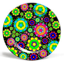 Check spelling or type a new query. Flower Power Vintage 60s 70s Hippie Retro Flowers Ceramic Dinner Plate By Inspiredimages