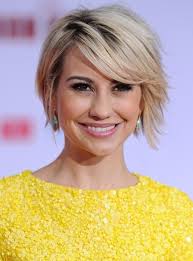 The hair in the front is cut into a fringe of about two inches and long sections of hair. Chelsea Kane Short Hairstyles Cute Diy Projects