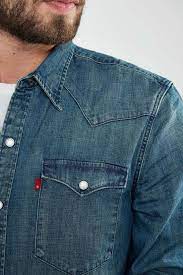 Guess jean chemise homme moyen rouge,blanc & noir flanelle manches longues inv #. 26e Ald 89e Chemise En Jean Levi S Barstow Western Bleu Indigo Homme Chemise Jeans Homme