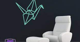origami paper crane wall decal origami kusu