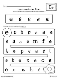Lowercase Letter E Styles Worksheet Lowercase Letters Printable Alphabet Worksheets Free Alphabet Worksheets