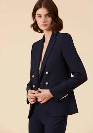 New camel trench coat double breast button jacket. The Camille Blazer Structured Viscose Mix In Midnight Blue Buy Latest Women S Blazers Online Thisisher Style This Is Her