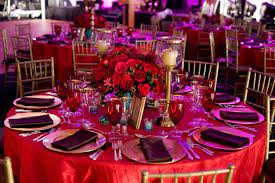 Colors Table Chairs Cute Red Party Decorations Purple Wedding Reception Red Table Decorations