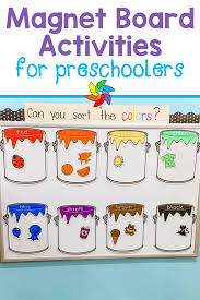 Magnet Board Learning Centers In 2020 Preschool Learning Activities Preschool Magnet Board Activities