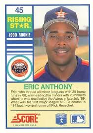 1990 Score Rising Stars Eric Anthony Houston Astros #45