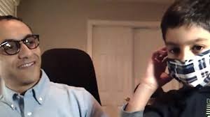 Infectious Disease Specialist Dr. Abdu Sharkawy’s children demonstrate how  to sanitize hands and properly wear a mask as they prepare to head back to  school amid the pandemic. , Click here to replay ...