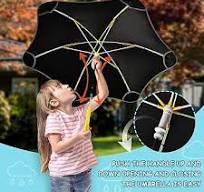 Amazon.com: Jucciaco 36Inch Umbrella for kids Red Stingray Black Pattern Boys Girls Folding Umbrellas for rain travel walking : Clothing, Shoes & ...