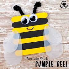 Look from the front and make sure they are placed correctly you can adjust them while the glue is still hot. Cute Popsicle Stick Bee Craft Kids Craft Room