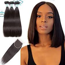 The hair is hella bomb and great wiki style for the price !! Amazon Com Brazilian Hair Bundles With Closure 12 14 16 12 Inch Closure 3 Bundles Straight Human Hair With Lace Closure Natural Color Unprocessed Virgin Human Hair Lakihair Beauty