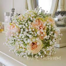 Baby S Breath Bouquet Rose Bouquet Champagne Light Pink White Rose Bridal Bouquet Flower Bouquet Wedding Flowers Bouquet White Rose Bridal Bouquet