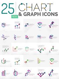 Collection Of Linear Abstract Logos Chart And Graph Icons