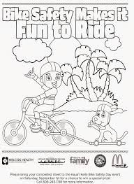 • sara only rides her bike during the day. Bicycle Safety Coloring Page Coloring Home